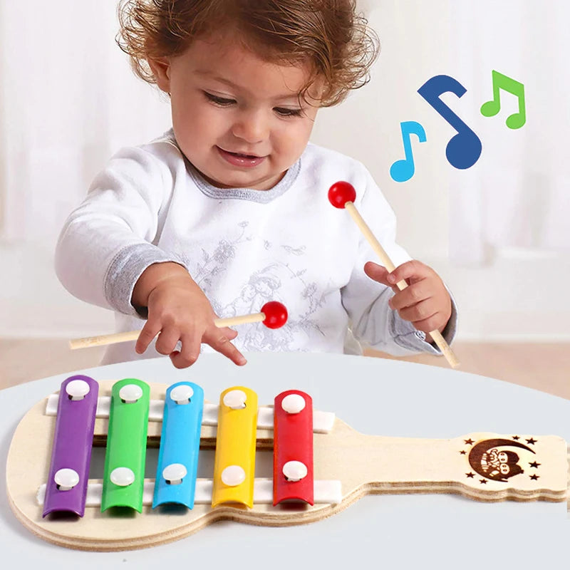 Instrumento Musical de Madeira - Brinquedo Montessori para Bebês